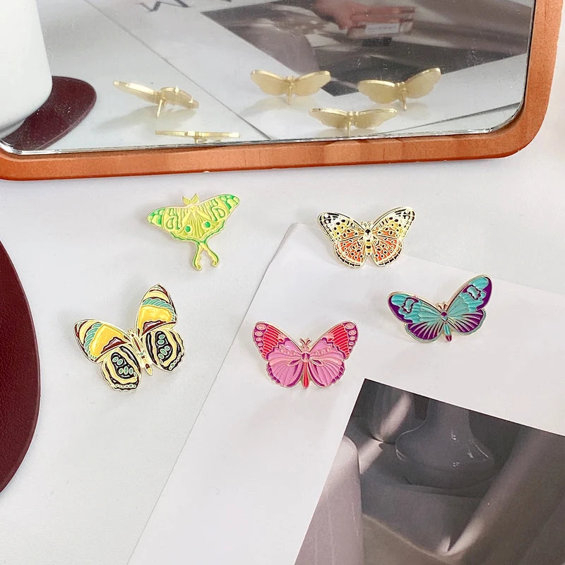 fliers butterfly enamel pins