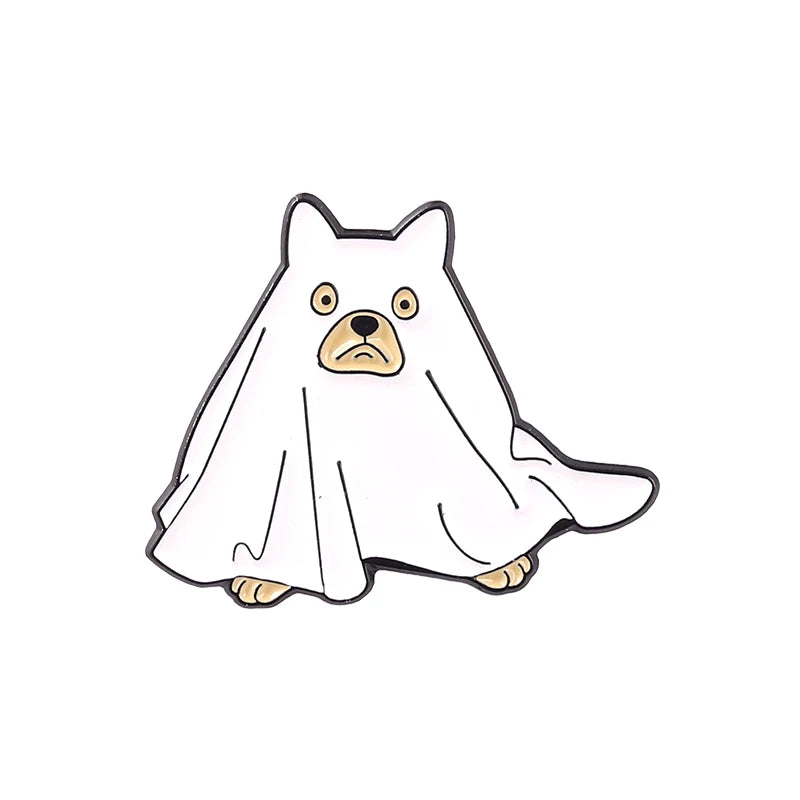 spooky ghost enamel pins