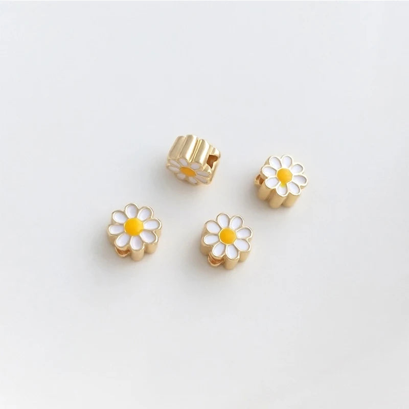 14k gold plated daisy beads