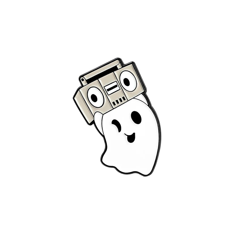 spooky ghost enamel pins