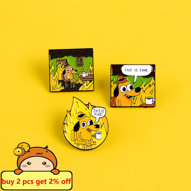 THIS IS FINE enamel pins