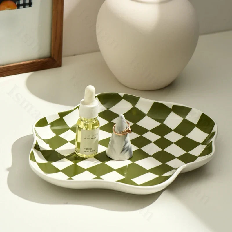 odd checkers trinket dish