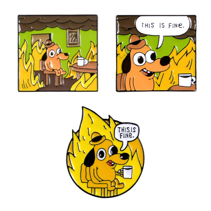 THIS IS FINE enamel pins