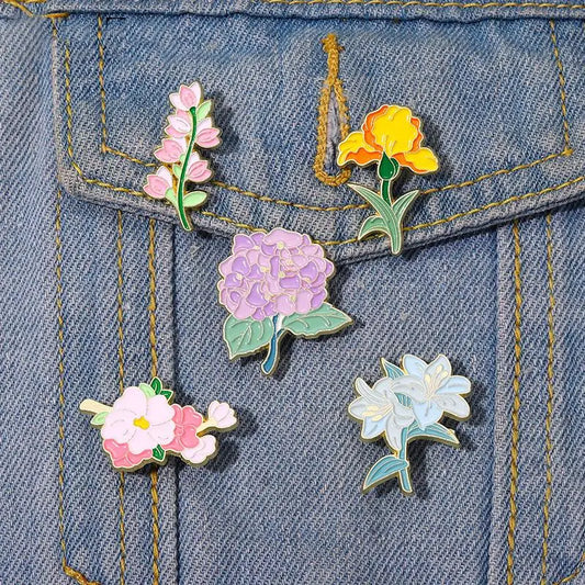 flower enamel pins