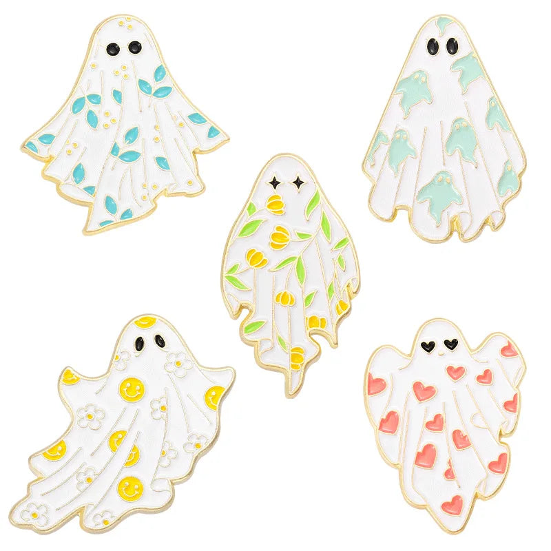 spooky ghost enamel pins