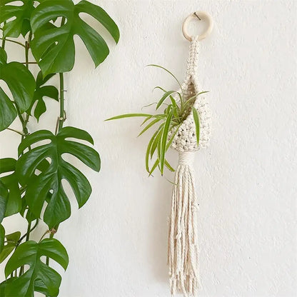 hanging macrame plant basket