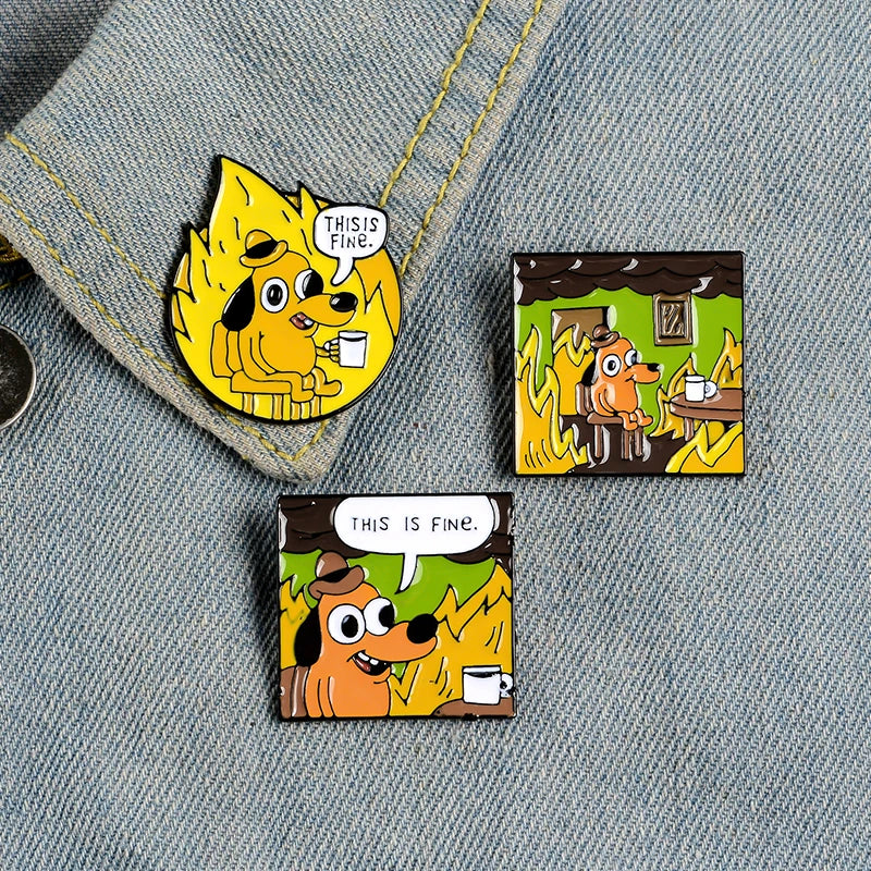 THIS IS FINE enamel pins