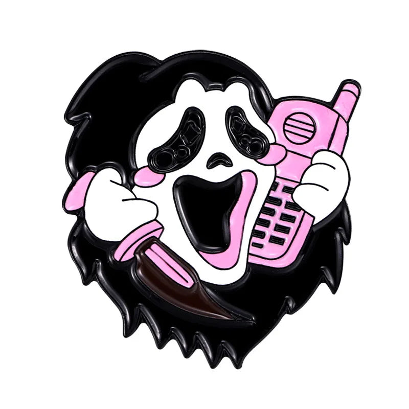 ghost face enamel pins