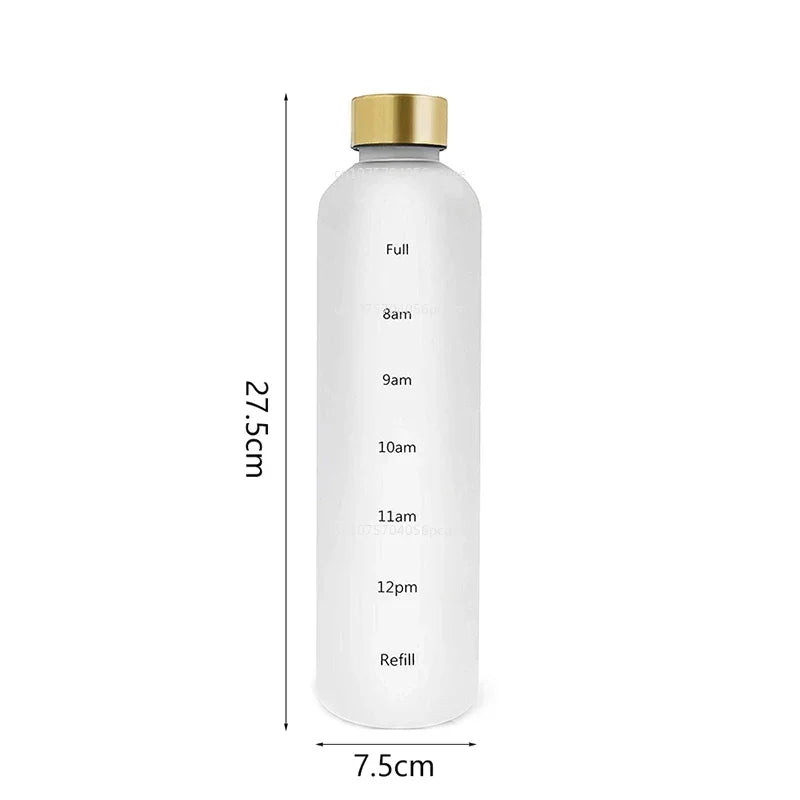 1L 32oz water bottle with time marker