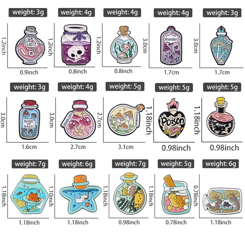 wishing bottle enamel pins