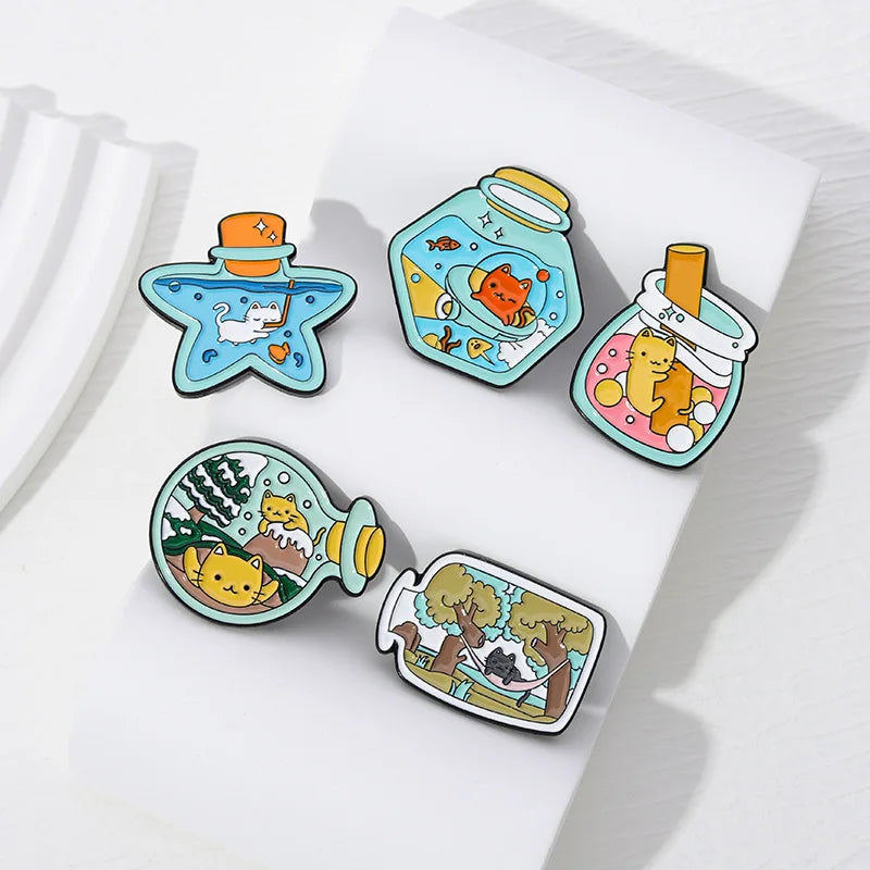 wishing bottle enamel pins