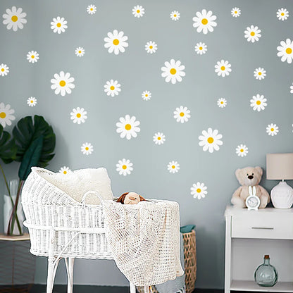 white daisy room stickers