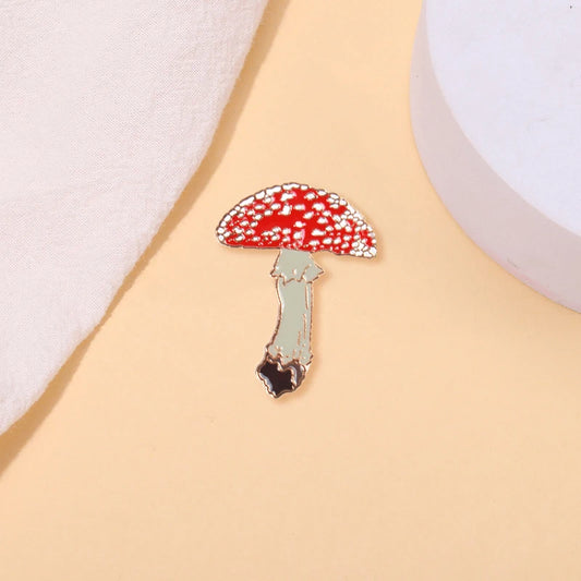 mushroom enamel pin