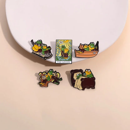 frog and toad enamel pins