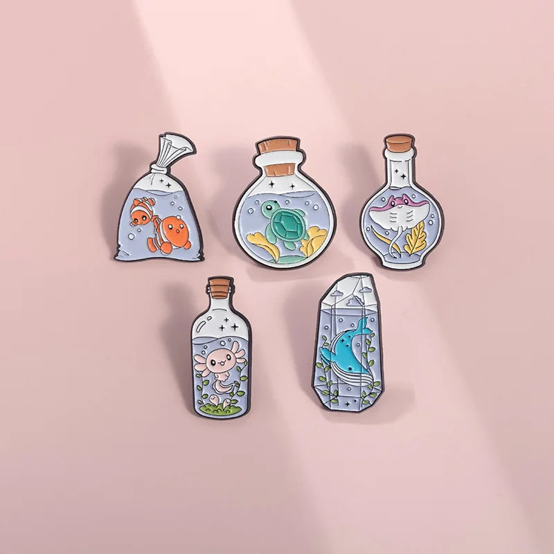 wishing bottle enamel pins