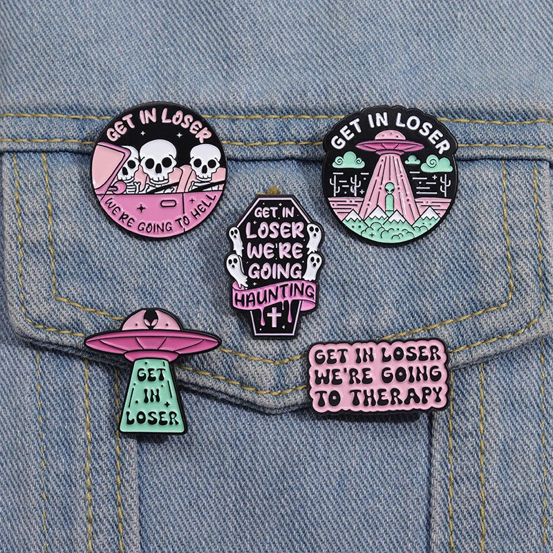 outer space enamel pins