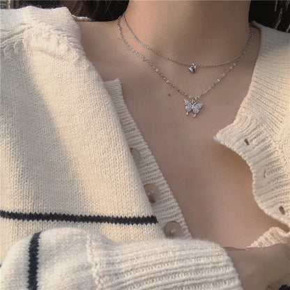 silver butterfly necklace