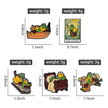 frog and toad enamel pins