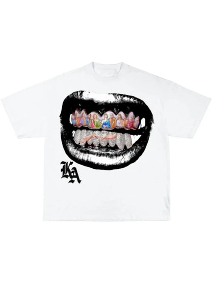 graphic teeth shirt