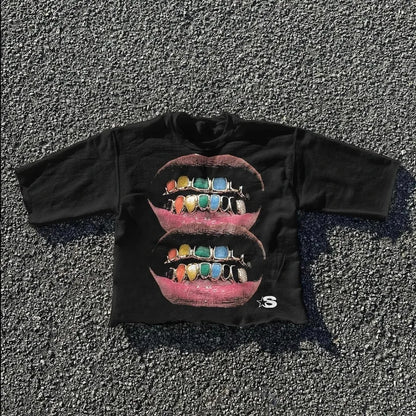 graphic teeth shirt