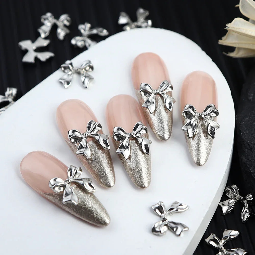 metal bow nail charms