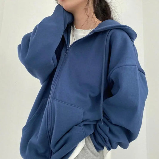 solid color zip up hoodies