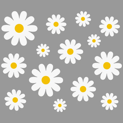 white daisy room stickers