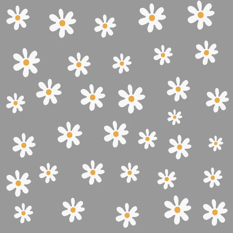 white daisy room stickers