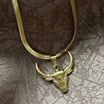 gold bull necklace