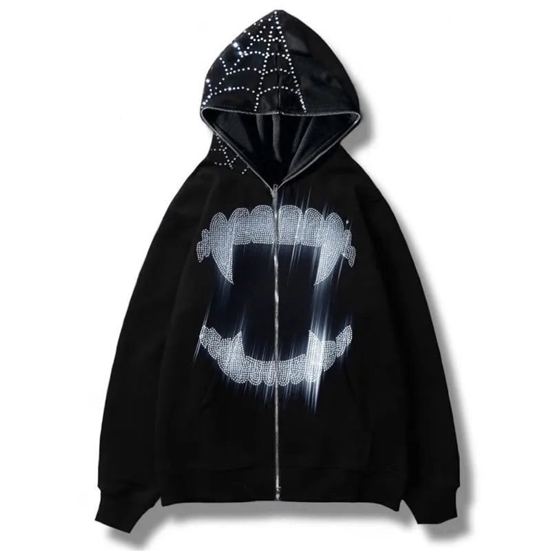 teeth zip up hoodie