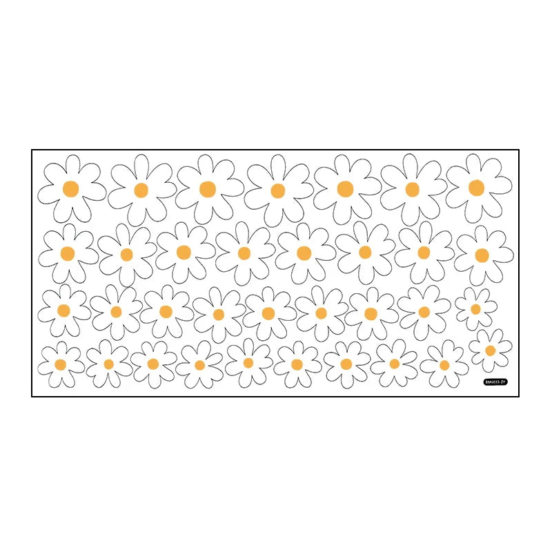 white daisy room stickers