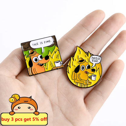 THIS IS FINE enamel pins