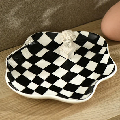 odd checkers trinket dish