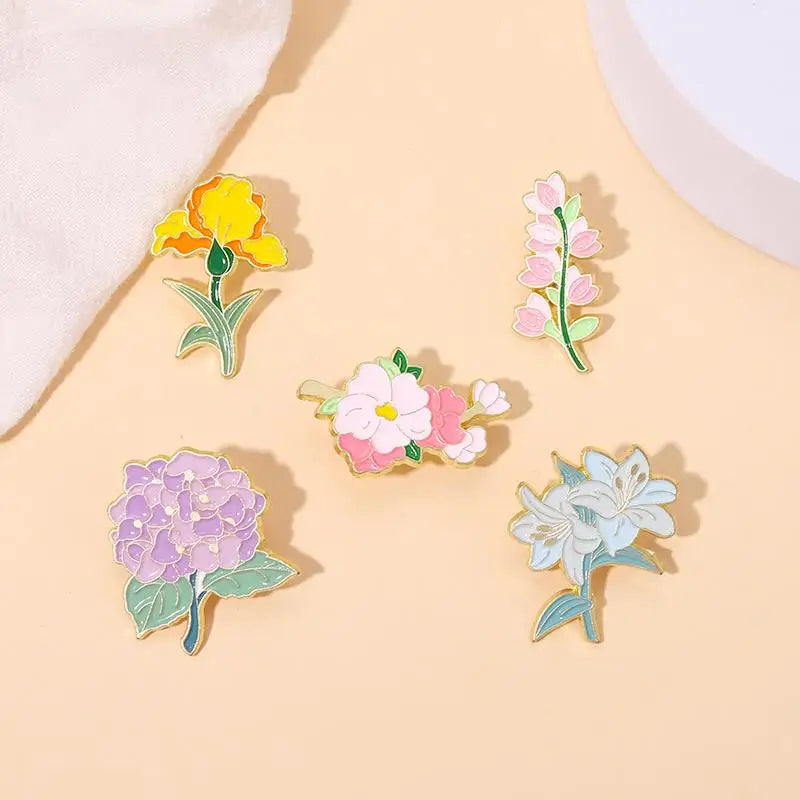 flower enamel pins