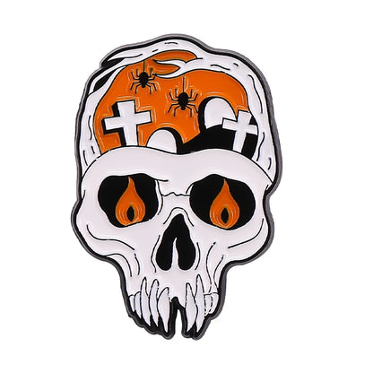 spooky ghost enamel pins