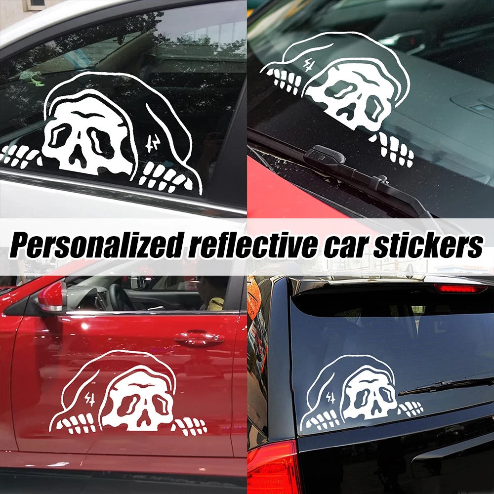 skeleton car sticker