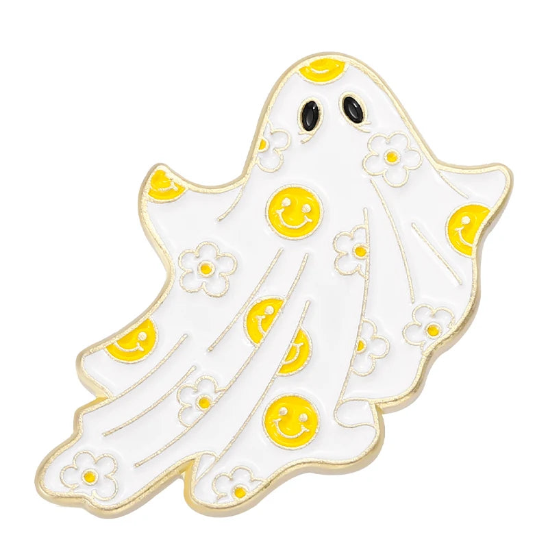 spooky ghost enamel pins