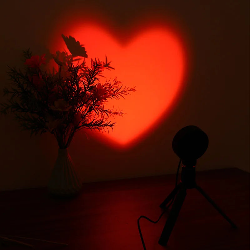 heart projector sunset lamp