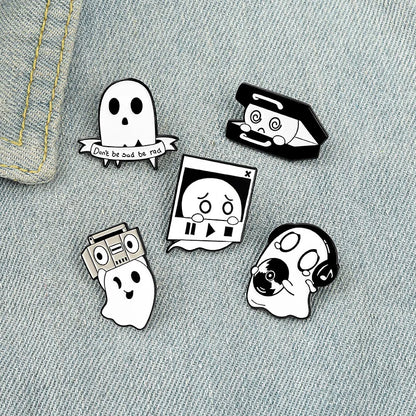 spooky ghost enamel pins