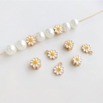 14k gold plated daisy beads