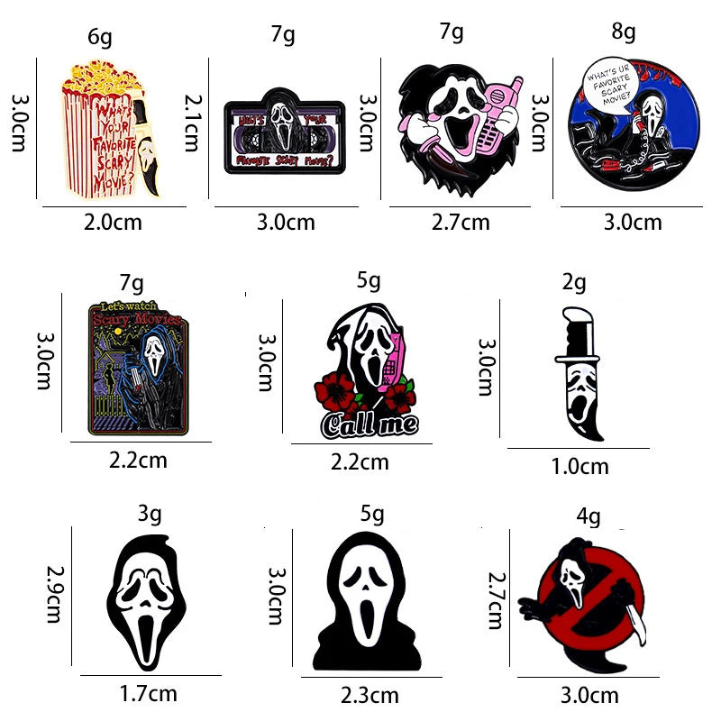 ghost face enamel pins