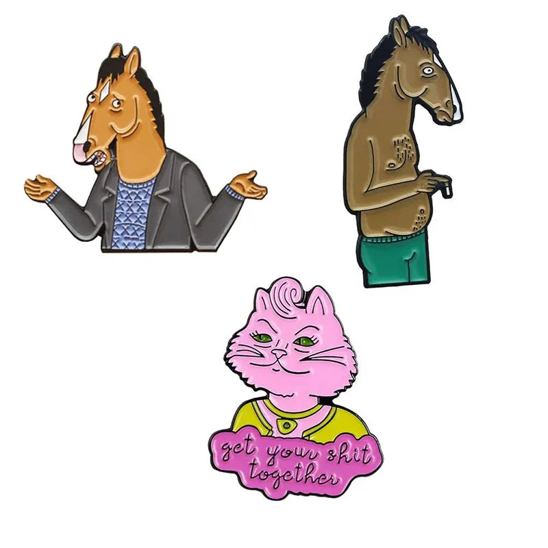 bojack horseman enamel pins