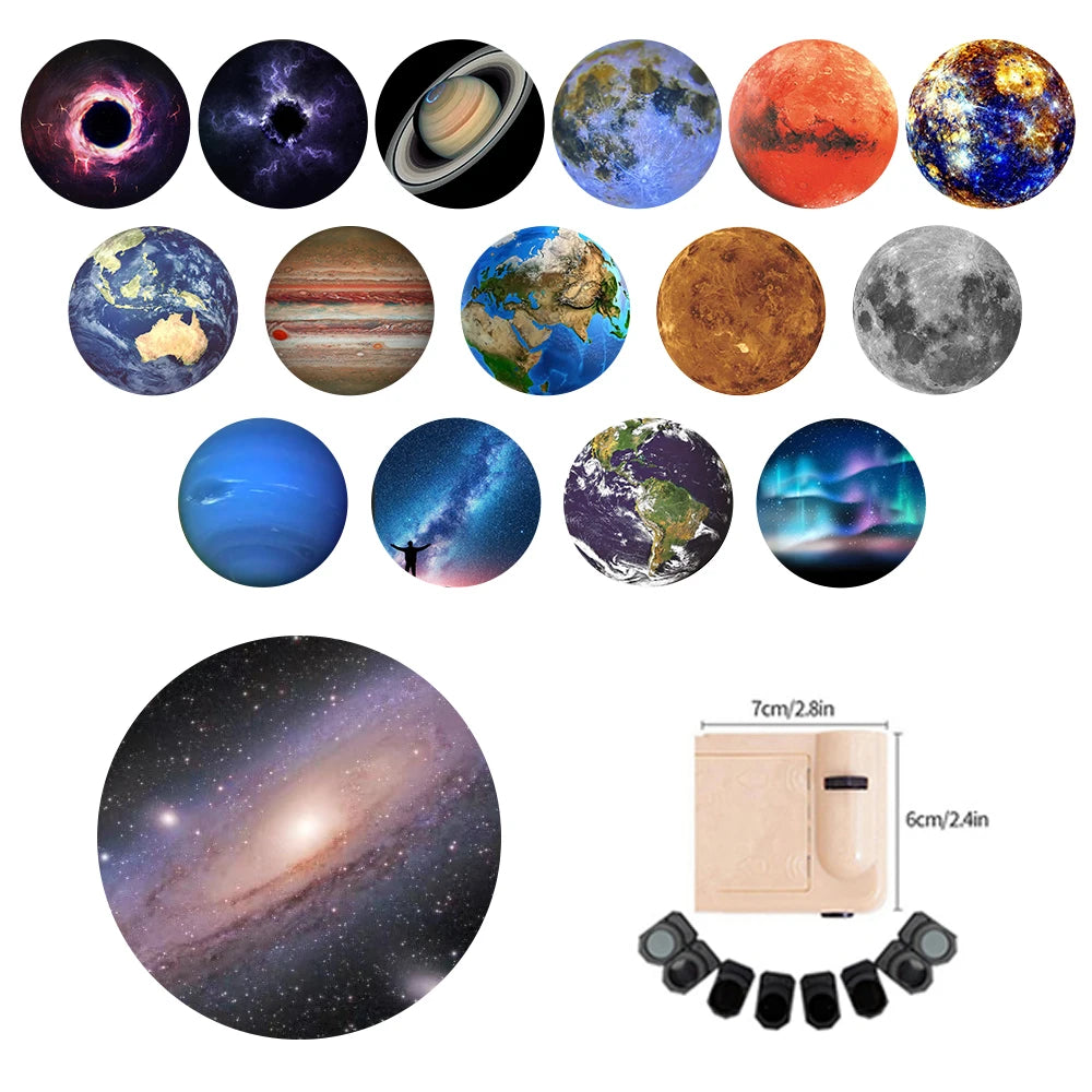 earth and space scenes night light projector