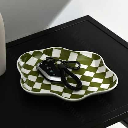 odd checkers trinket dish