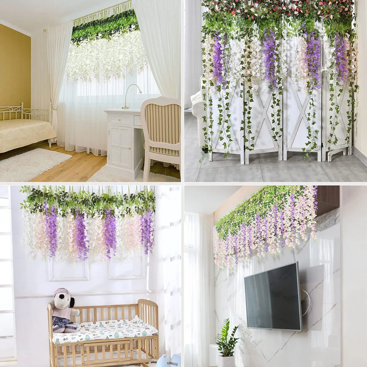 3.6ft fake wisteria flower vines